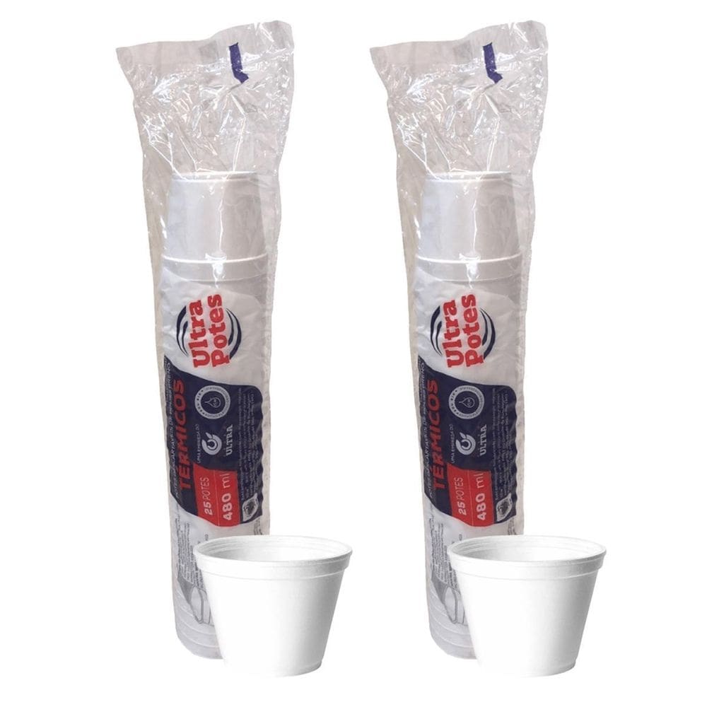 Pote Térmico De Isopor 480Ml Descartável C/50 Ultra