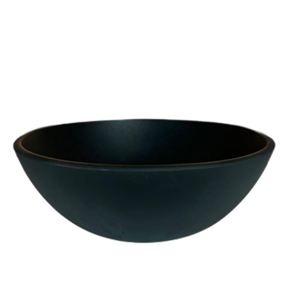 Cuba De Vidro Redonda 35Cm Preto Fosco