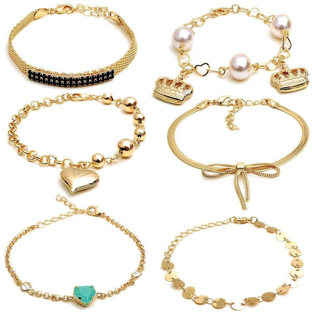 Kit com 3 pulseiras folheada zircônia