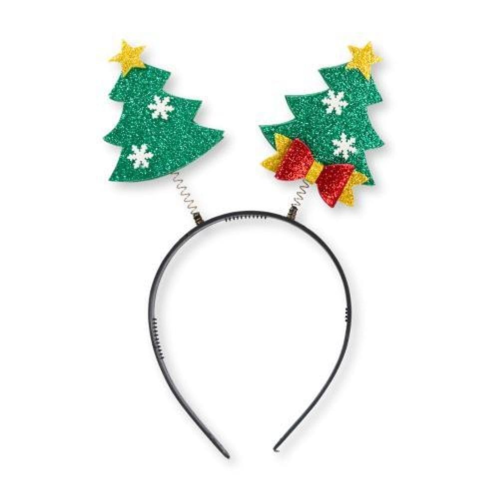 Tiara de natal com árvore de eva e glitter