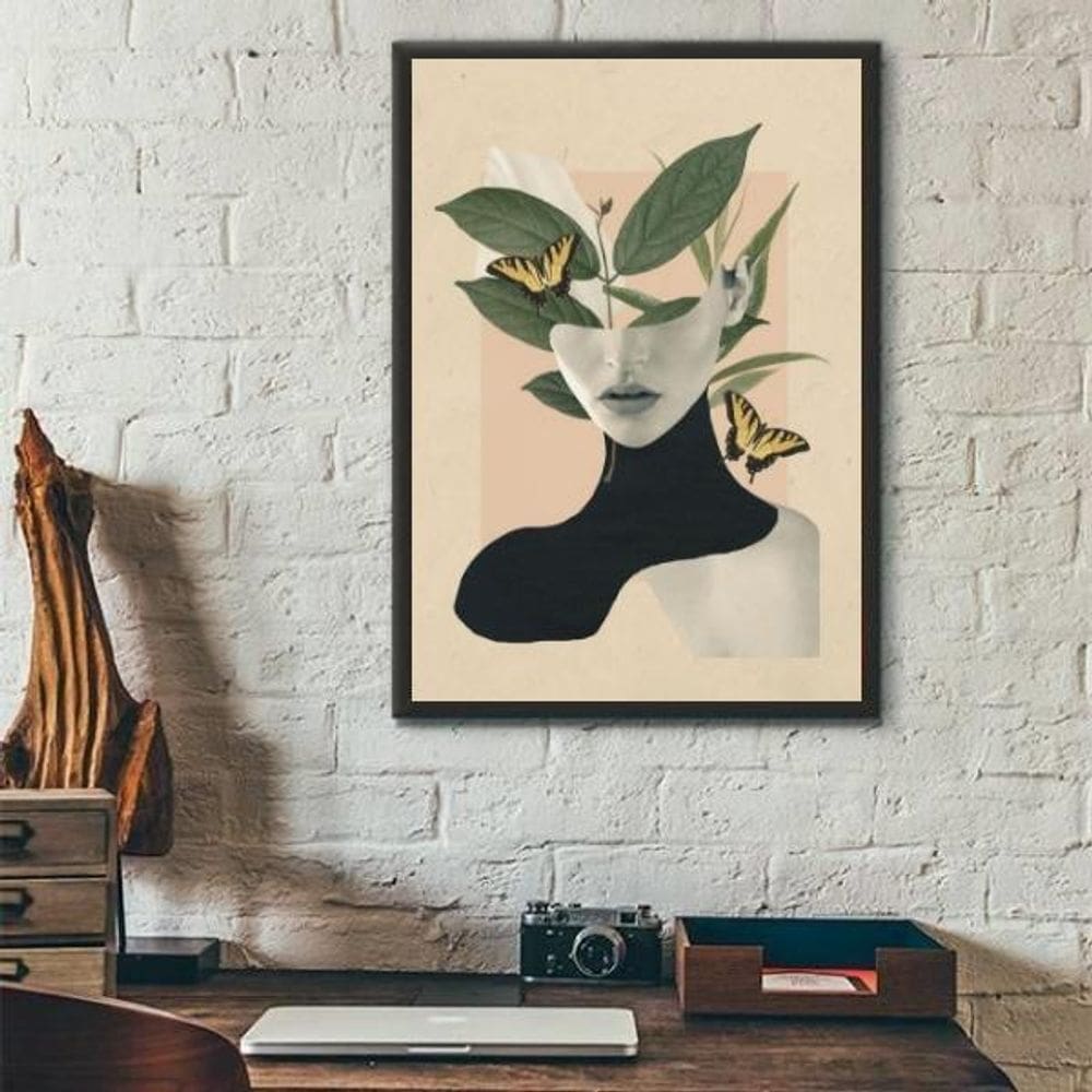 Quadro Mulher - Conexão Com A Natureza 33X24Cm