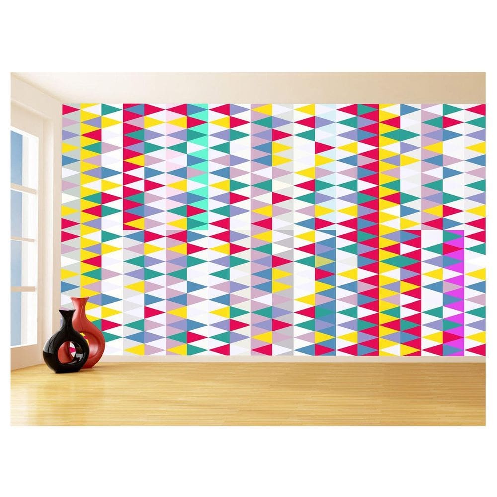 Papel De Parede Geométrico Triângulos Abstrato 3,5M Gmt90