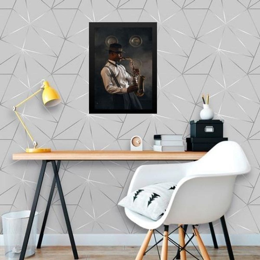 Quadro Músico Saxofone - Jazz 24X18Cm