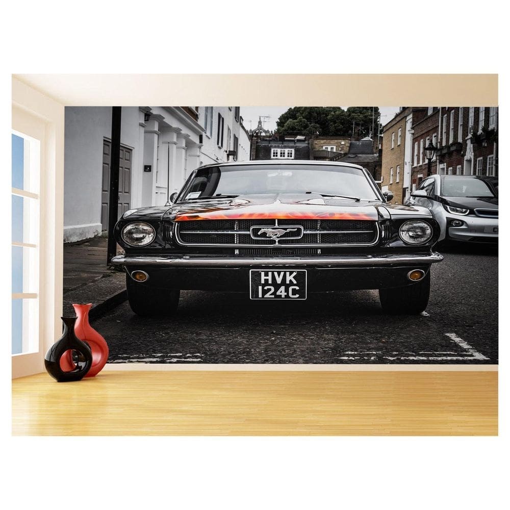 Papel De Parede Carro Antigo Ford Mustang Hot 3,5M Cxr118