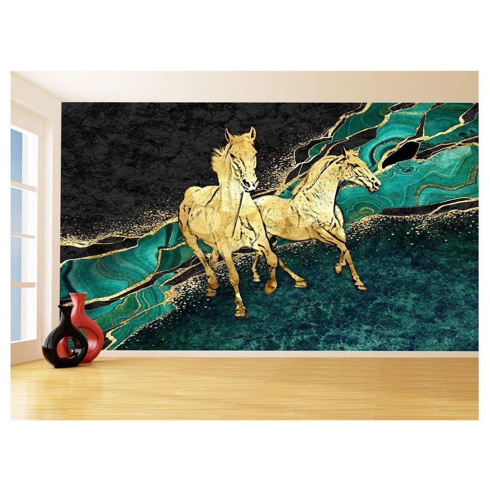Papel De Parede Animais Pop Art Cavalos Cores 3,5M Pxa350