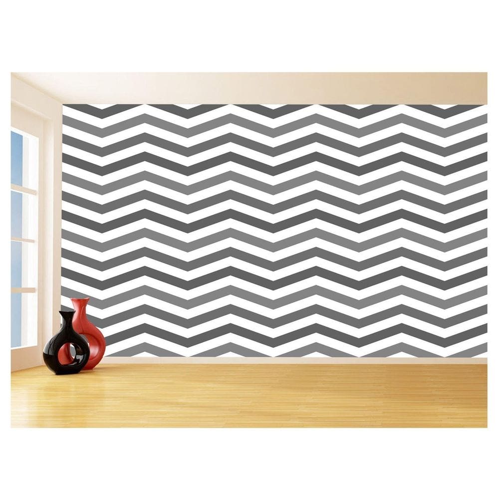 Papel De Parede 3D Sala Chevron Zig Zag Listras 3,5M Zig02