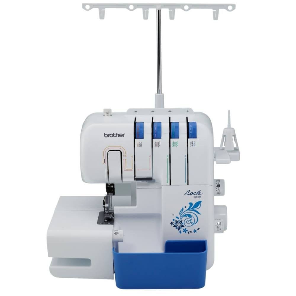 Máquina de Costura Brother Overloque LED 110V Branca/Azul - 3534DT