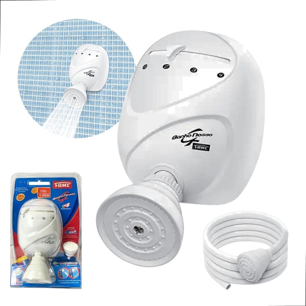 Chuveiro Ducha Banho Nosso 4T Jato Dirigível 220V 6800W Fame