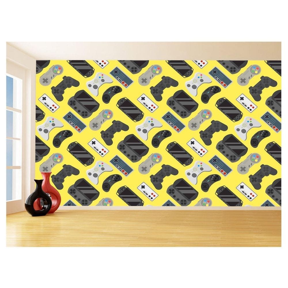 Papel De Parede 3D Infantil Controle Game Jogo 3,5M Azs278