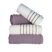 Jogo com 4 Toalhas Wave Premium 450g/m² Algodão Banhão e Rosto Rose e Branco