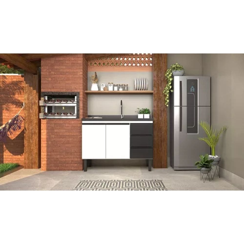 Gabinete Cozinha Para Pia 1,20metros Aço - Netuno Cozimax