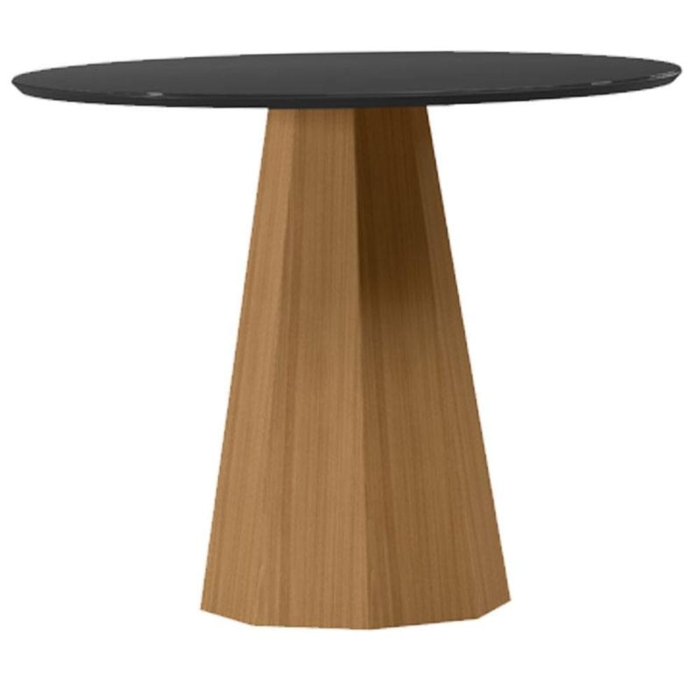 Mesa de Jantar 120x120 cm Isis com Vidro Ype Preto – New Ceval