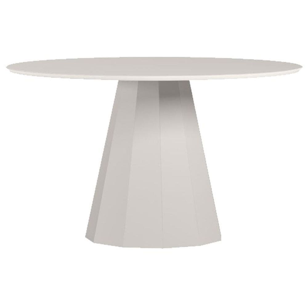 Mesa de Jantar 135x135 cm Isis com Vidro Off White – New Ceval