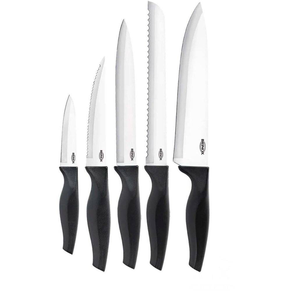 Jogo de Facas Brinox Lâminas de Aço Inox Cross 5 Pç Preto
