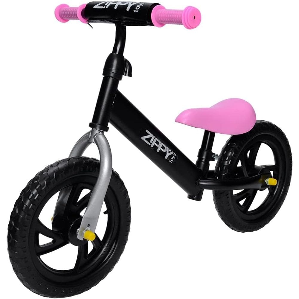 Bicicleta Infantil Aro 12 Sem Pedal Para Equilíbrio Zippy Toys Bike 2 Rodas Com Banco Regulável Rosa