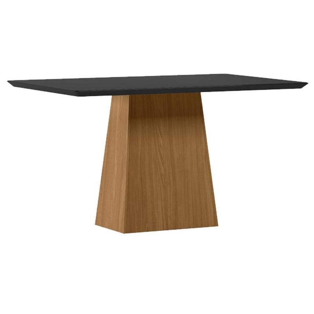 Mesa de Jantar 135x90 cm Barbara com Vidro Ype Preto – New Ceval