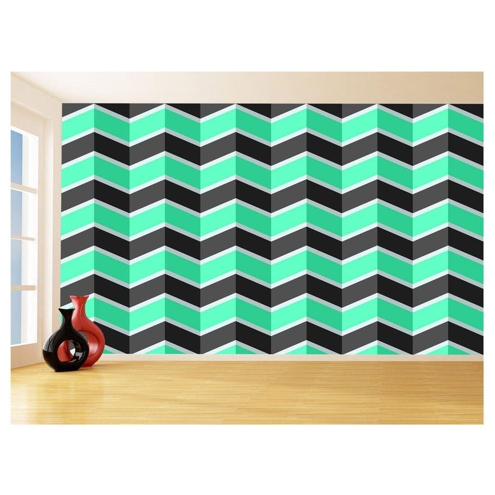 Papel De Parede 3D Sala Chevron Zig Zag Listras 3,5M Zig32
