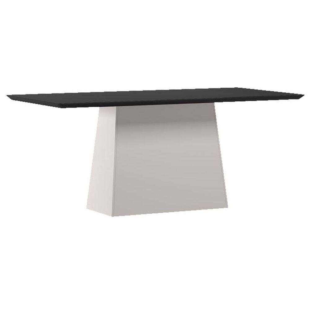Mesa de Jantar 180 cm Barbara com Vidro Ype Preto – New Ceval