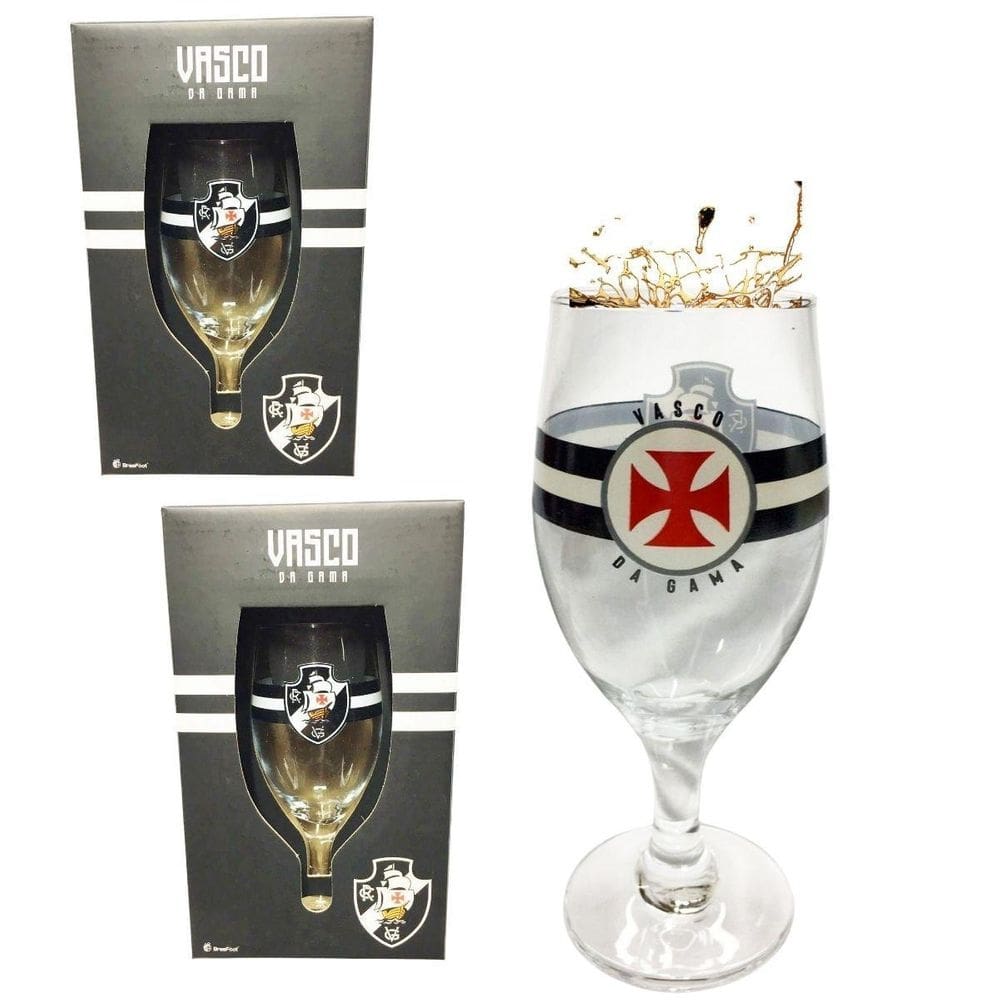 Kit 2 Taças Windsor 330Ml Cerveja Vinho Escudo Vasco Oficial