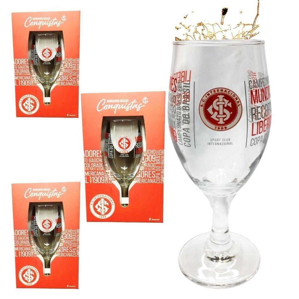 Kit 3 Taças Windsor 330Ml Cerveja Time Internacional Títulos