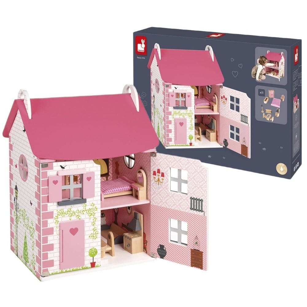 Casinha De Boneca Mademoiselle Casa Em Madeira Com Acessório