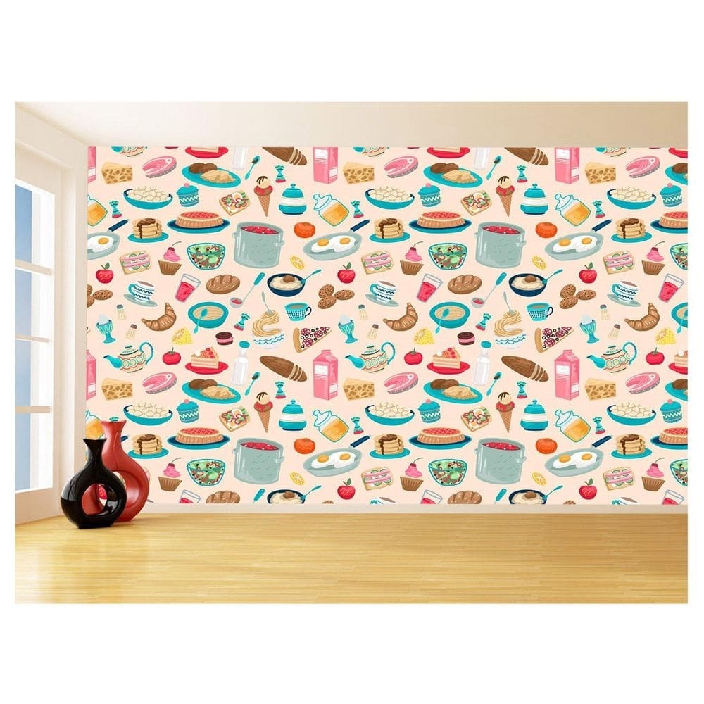 Papel De Parede 3D Textura Cozinha Café Comida 3,5M Txt194