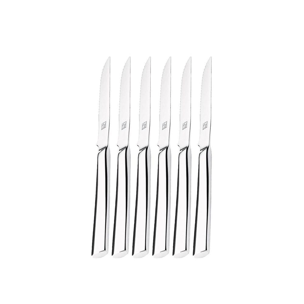 Kit 6 Facas Mesa Churrasco Hercules Mykonos Aço Inox
