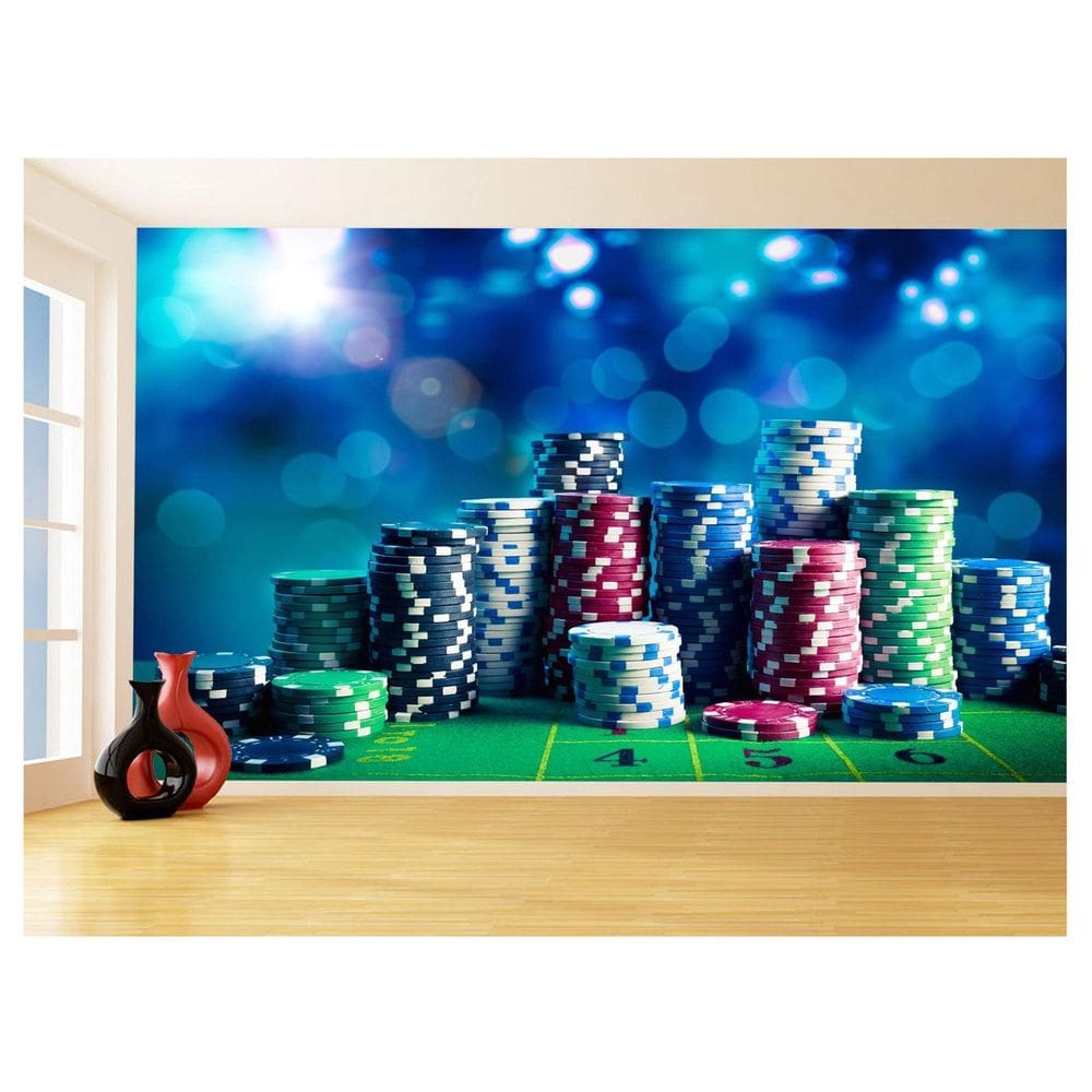 Papel De Parede Salão De Jogos Cassino Fichas 3,5M Jcs122