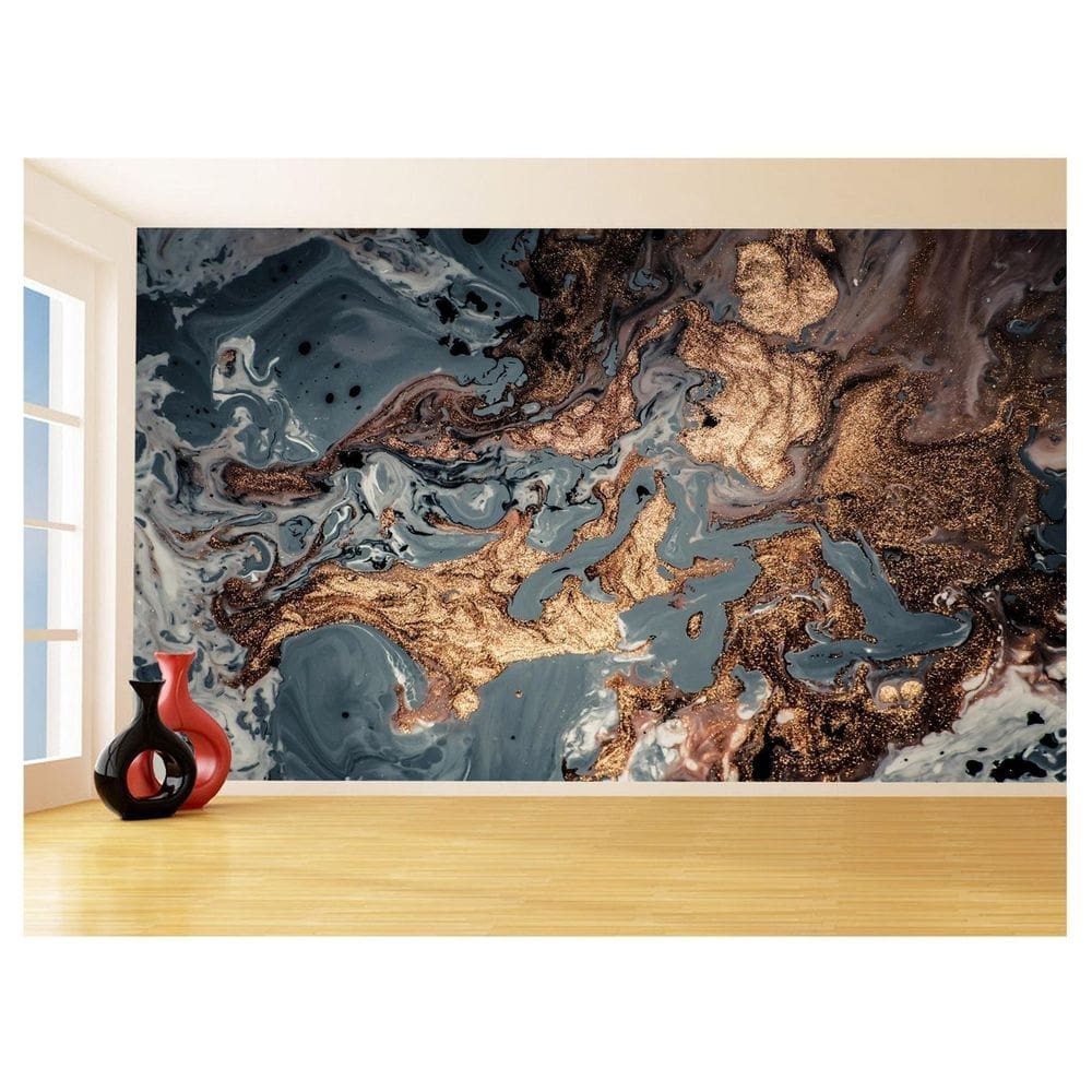 Papel De Parede 3D Estilo Marmore Tintas Cores 3,5M Mbr92