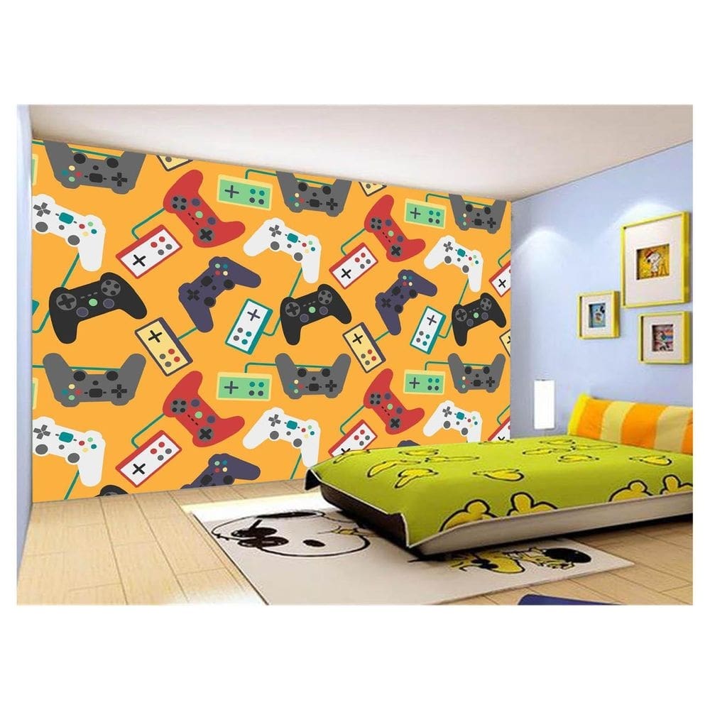 Papel De Parede 3D Infantil Controle Game Jogo 3,5M Azs257