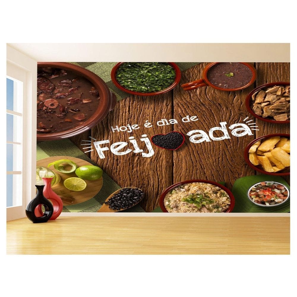 Papel De Parede Alimentos Feijoada Prato Arroz 3,5M Al323