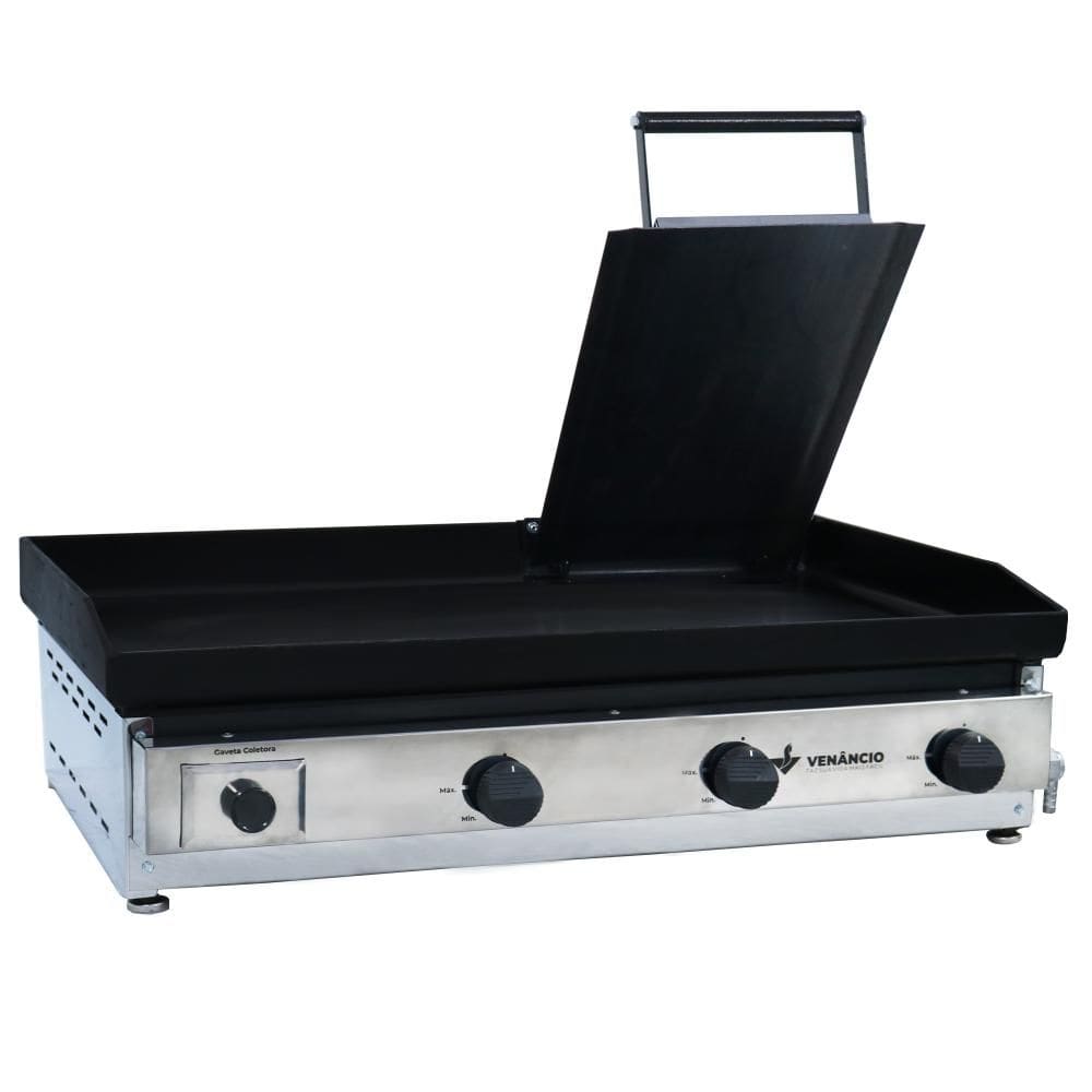 Chapa Bifeteira a Gás 80cm Venâncio Deguste Luxo 4,76mm de Espessura com Prensa C80-49804