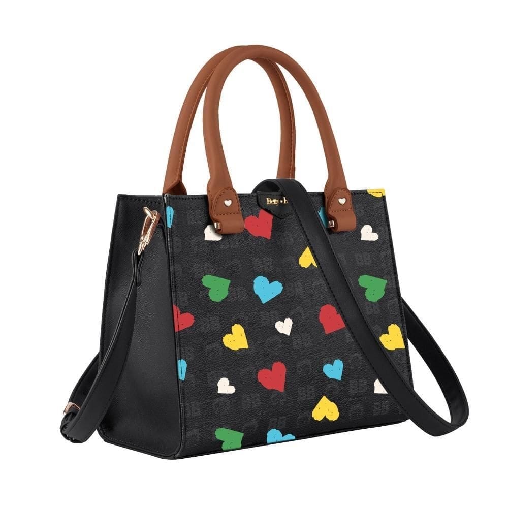 Bolsa Tiracolo Média Betty Boop Semax Bp2904 Preto Colorido