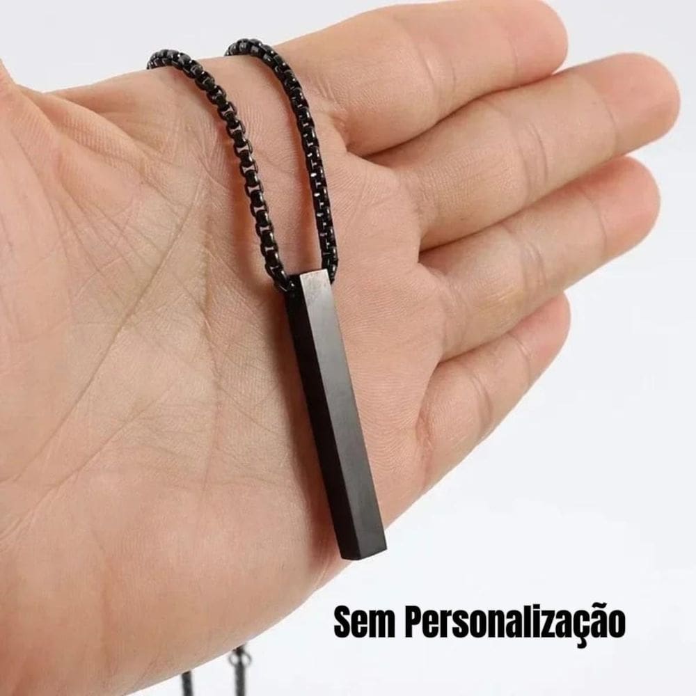 Colar De Pingente Laser Aço Inoxidável Luxo