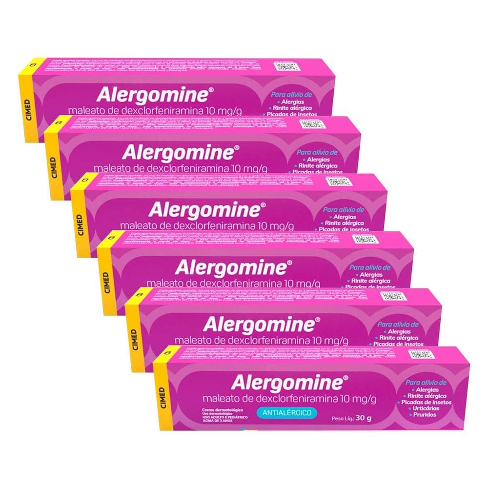 Kit c/6 unidades Alergomine 10mg Creme 30g