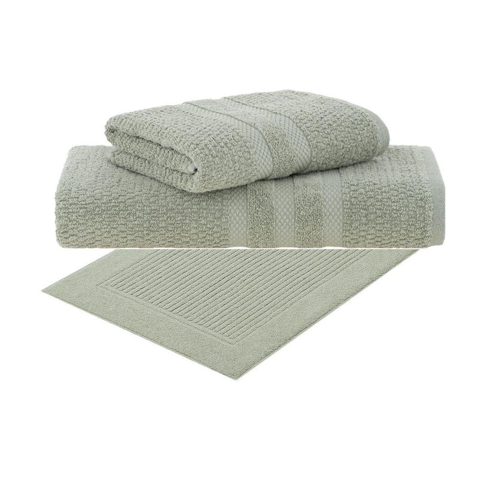 Kit Toalha Banho Rosto Piso 3 Pçs Vanilla Extra Soft