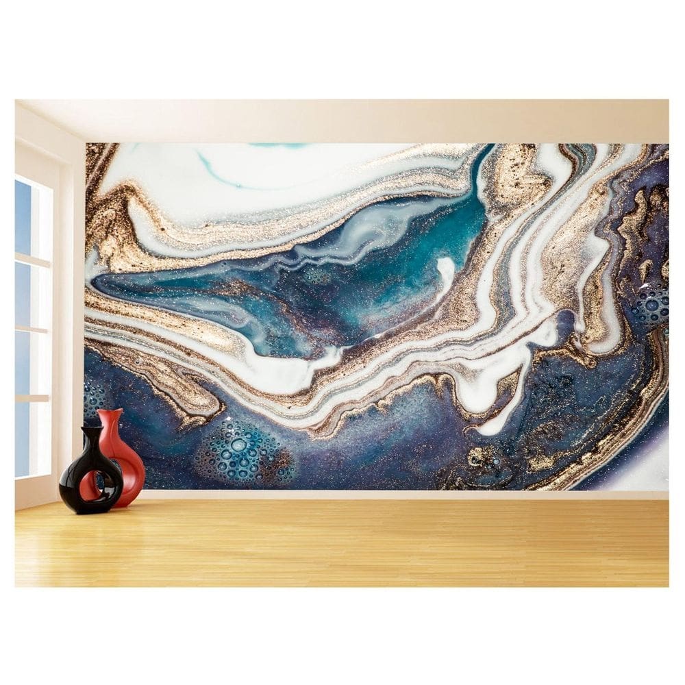 Papel De Parede 3D Estilo Marmore Tintas Cores 3,5M Mbr99
