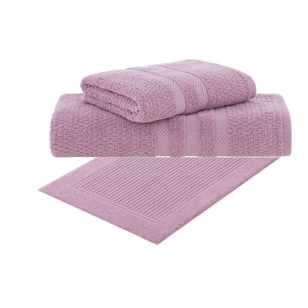 Kit Toalha Banho Rosto Piso 3 Pçs Vanilla Extra Soft