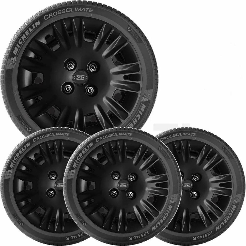 Calota Jg Ford Ecosport Aro 15 Preto 123B Emblema