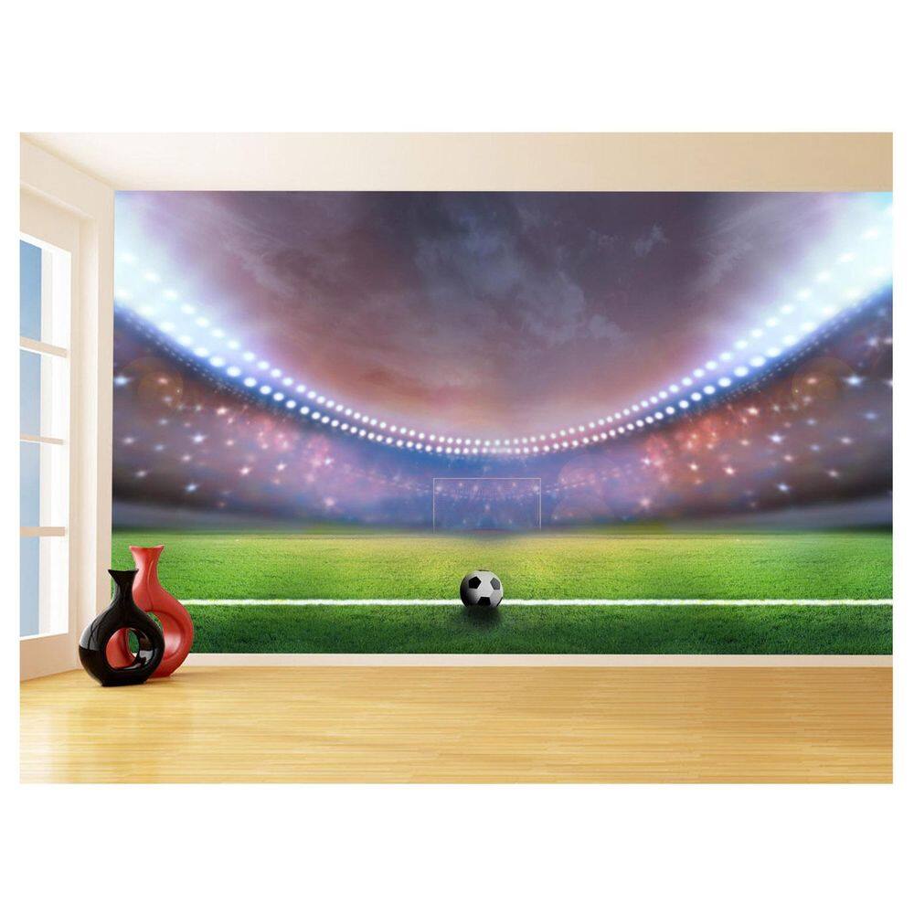 Papel De Parede 3D Esporte Estádio Gramado Campo 3,5M Spt78