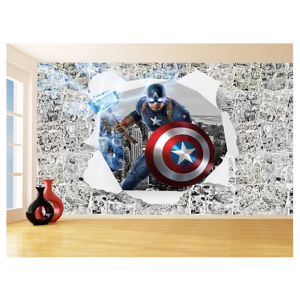 Papel De Parede 3D Heróis Página Quadrinhos Hq 3,5M Nhma253