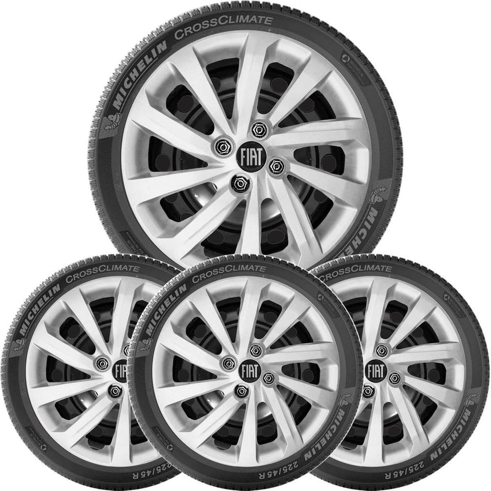 4X Calota Fiat Nova Strada Aro 14 Logo Novo 167Ca