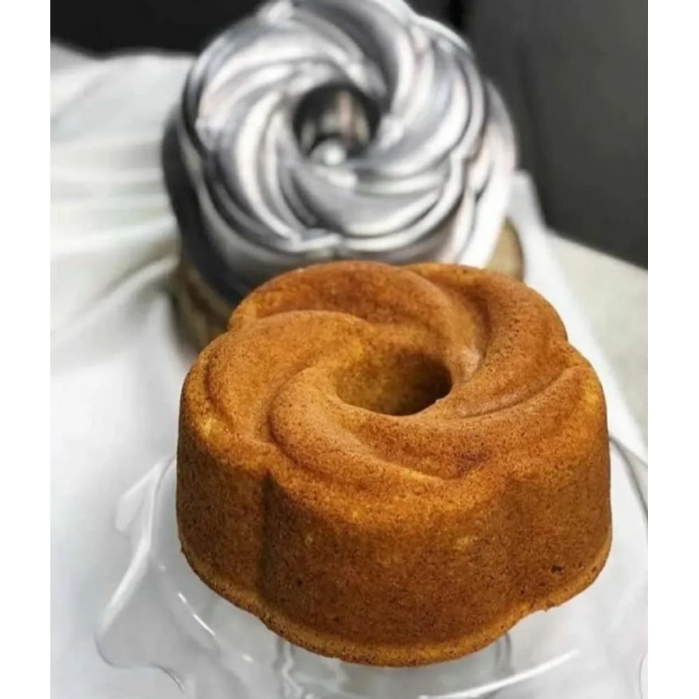 Forma Para Bolo Torta Suíça Floral Pudim Decor5 (24x9 Cm) Alumínio