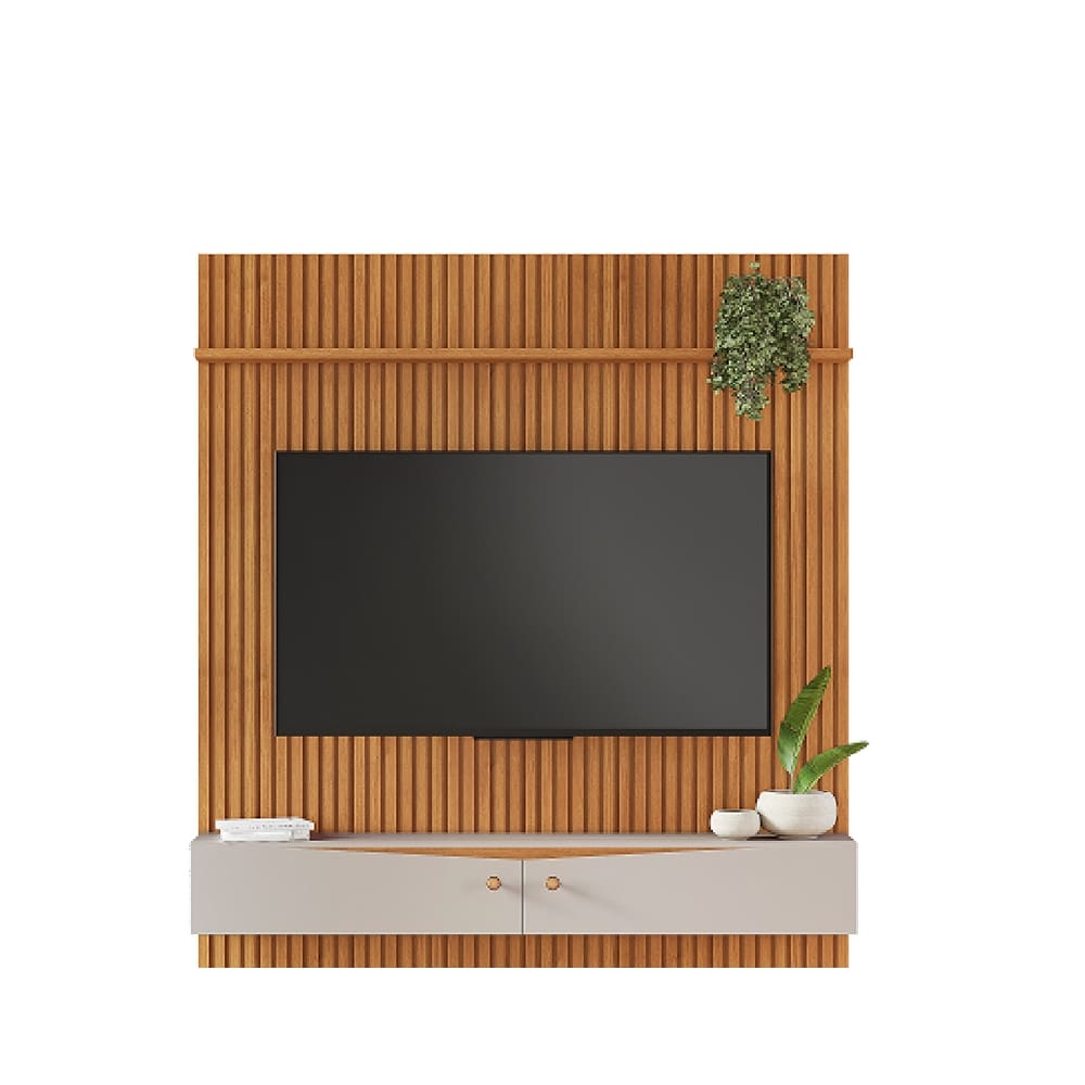 Painel Para TV até 65\" Ripado 1.82 de Largura com Nicho Riso JCM