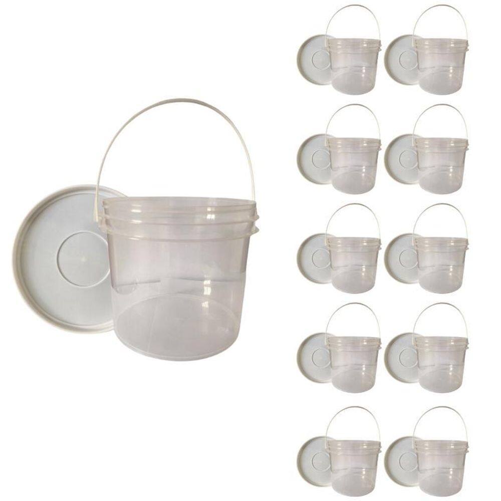 Baldes Liso Plastico Para Mantimentos 10 Peças