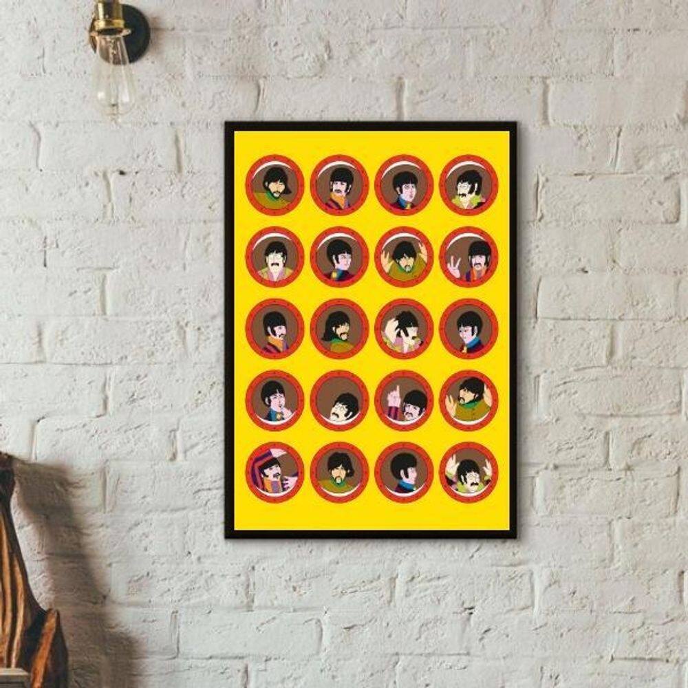 Quadro Janelas Yellow Submarine - Beatles 33X24Cm