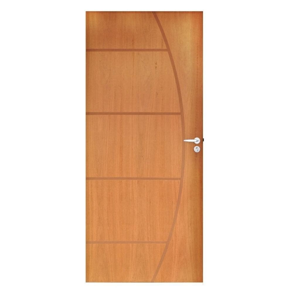 Folha Lisa Imbuia Belissima 6 Fech.Externa Alavanca e Dobradiça Cromada 92 x 2,10 Rodam Natural