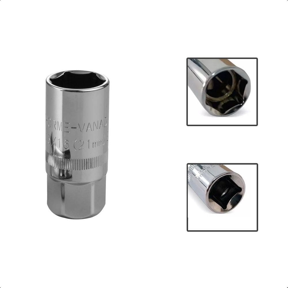 Soquete De Retirar Vela Imantado Encaixe 1/2 21Mm Sextavado