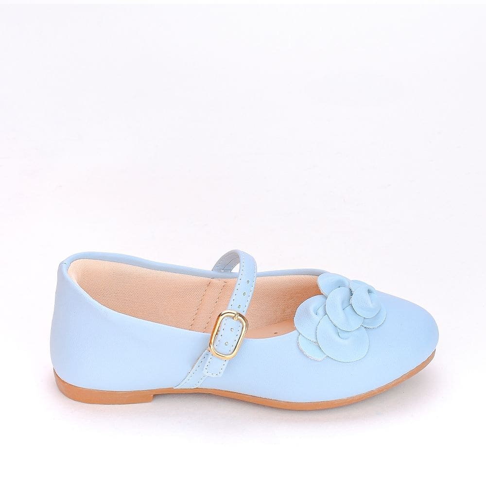 Sapatilha Bailarina Infantil Kidy Comfort Azul com Flor