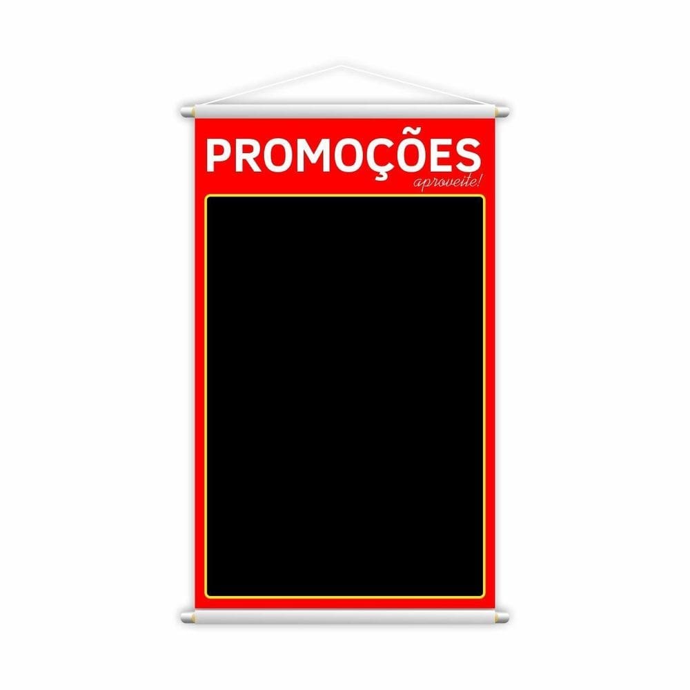Banner Promoções Fundo Preto Preço Lona 60X40Cm
